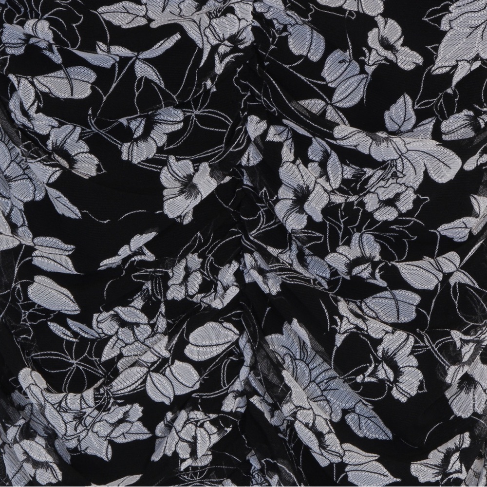 INC International Concepts Black & White Runched Floral Midi Dress NWT - Picture 4 of 7